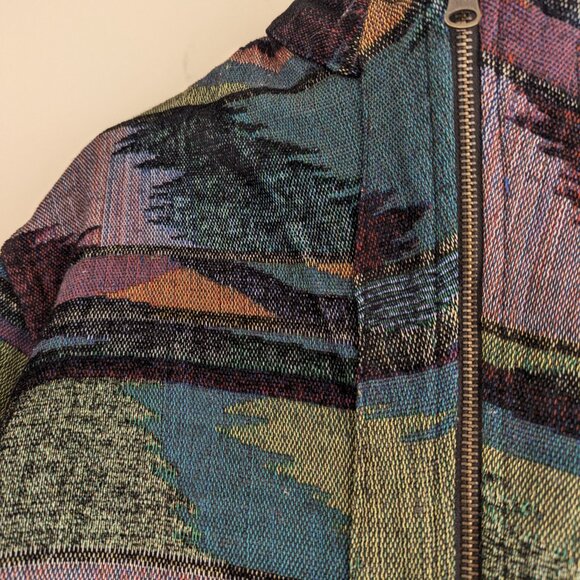 Reversible Tapestry Textured abstract zip jacket - Picture 5 of 15